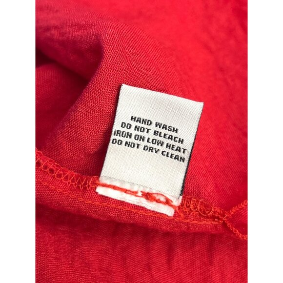 Habitat Red Textured Sleeveless Scoop Neck Crinkle Fabric Summer Casual Tank Top - Picture 5 of 5